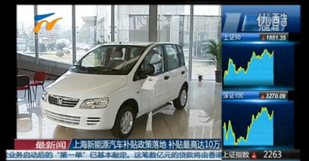 上海新能源汽车补贴政策落地 补贴最高达10万